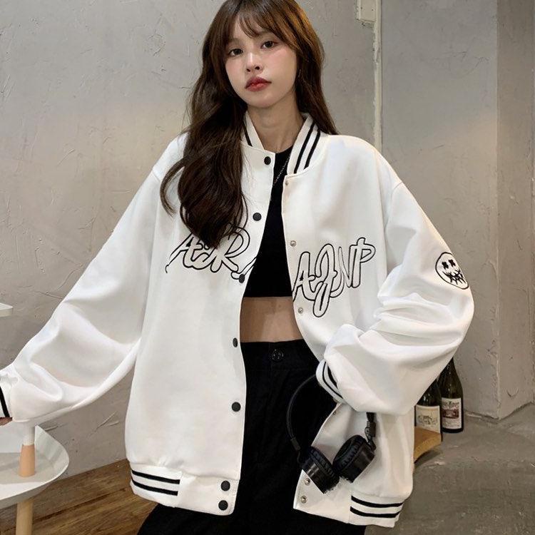 D-51 JAKET BASEBALL WANITA SIZE M.L.XL.XXL | ARAJNP BASEBALL VARSITY | JAKET BASEBALL KOREAN STYLE 4