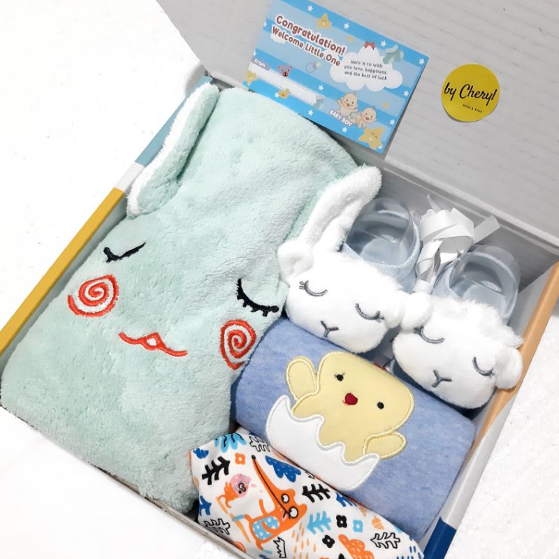 [Motif random] Hampers Baby /Kado Lahiran/Kado ulang Tahun/Libby setelan