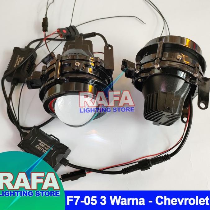 LED Foglamp Projector 3 Warna | Foglight Lampu Kabut F7-3 Color Vahid STOK TERBATAS