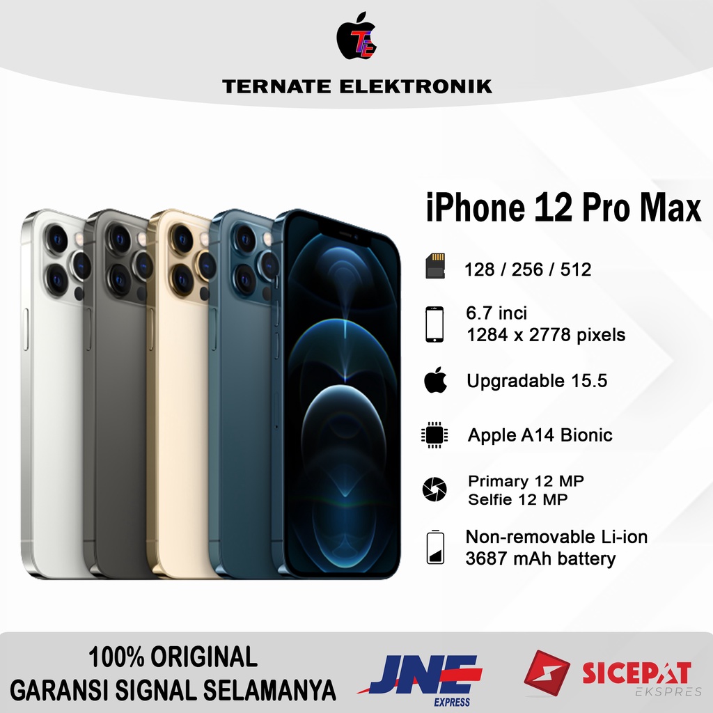 iphone 12 pro max Original 128gb 256gb 512gb Bergaransi toko