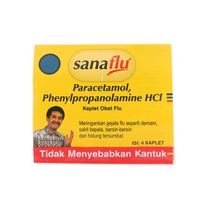 SANAFLU STRIP 4 Tablet - Obat Demam Pilek Flu Hidung Tersumbat Sana Flu Pusing