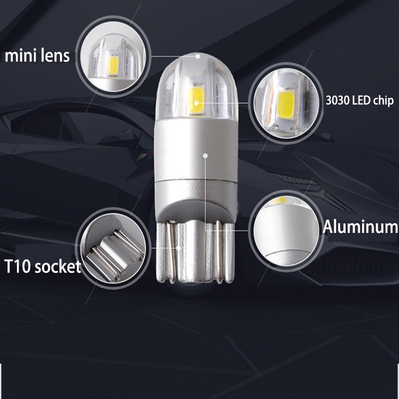 Lampu Mobil Headlight LED T10 W5W 2 SMD 3030 2PCS PUTIH