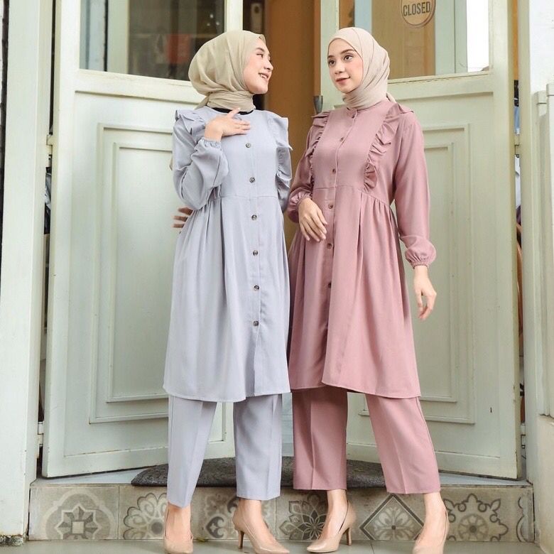 VANYA SET - SETELAN LONG TUNIK KEKINIAN | SETELAN WANITA TERBARU | SET DAILY SETELAN LONG TUNIK | IZDIHAAR OLSHOP