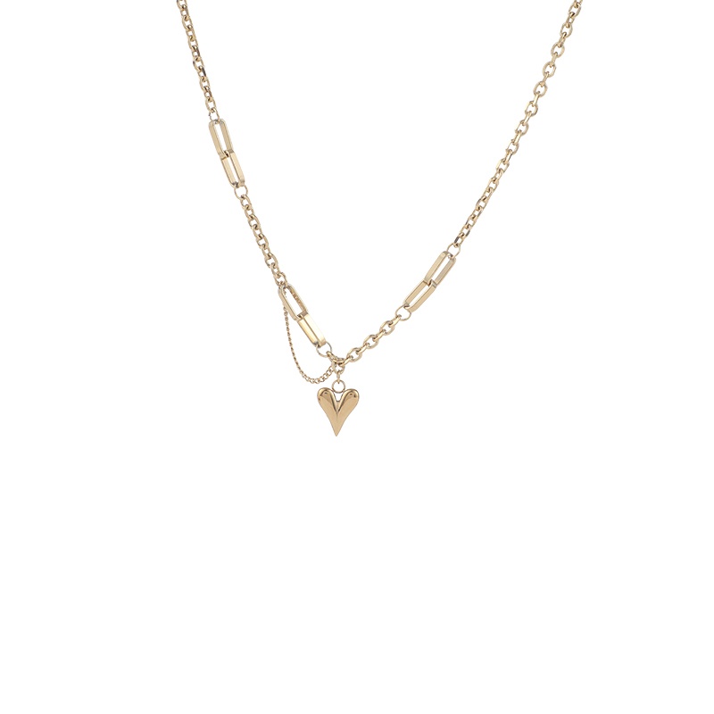 Kalung Rantai Pendek Dengan Liontin Hati Untuk Aksesoris