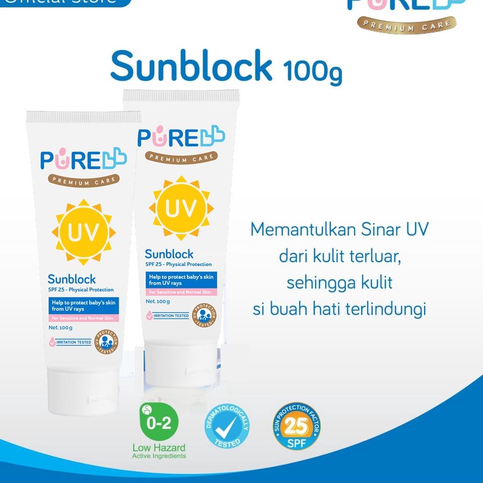 Hadir Hebat Pure Baby Sunblock Anak / Pure Kids Sublock Anak 100gr SPF 25