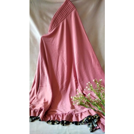 Hijab instan rampel motif bunga/hijab instan pet/khimar simple