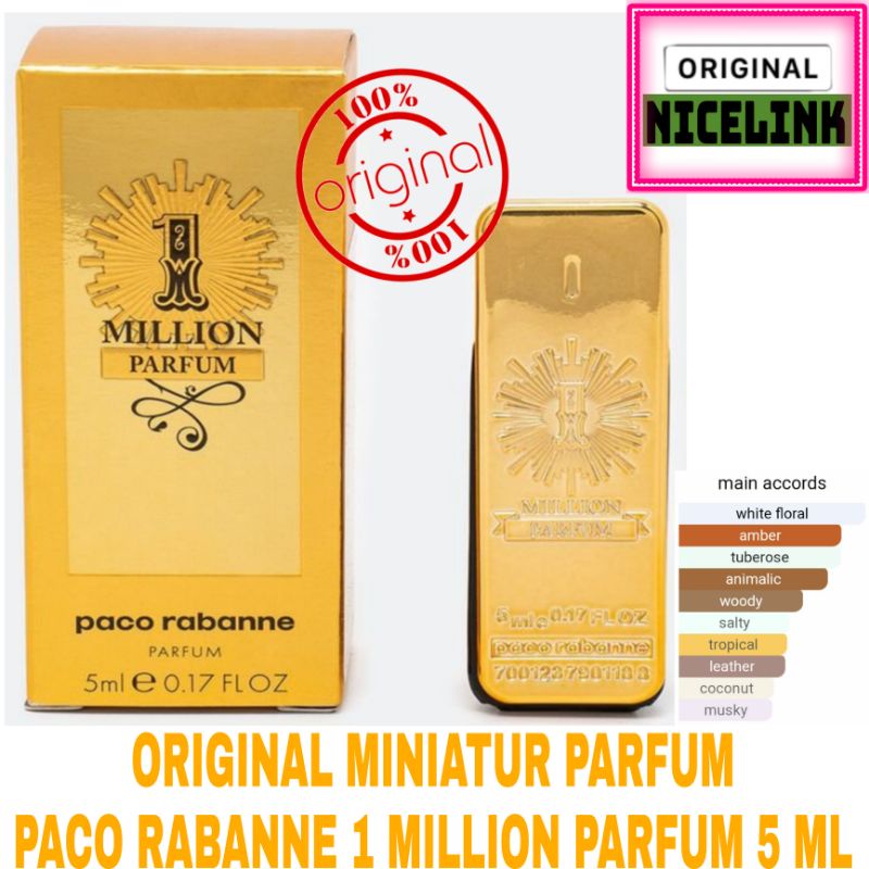 ORIGINAL MINIATUR PARFUM PACO RABANNE 1 MILLION PARFUM
5 ML