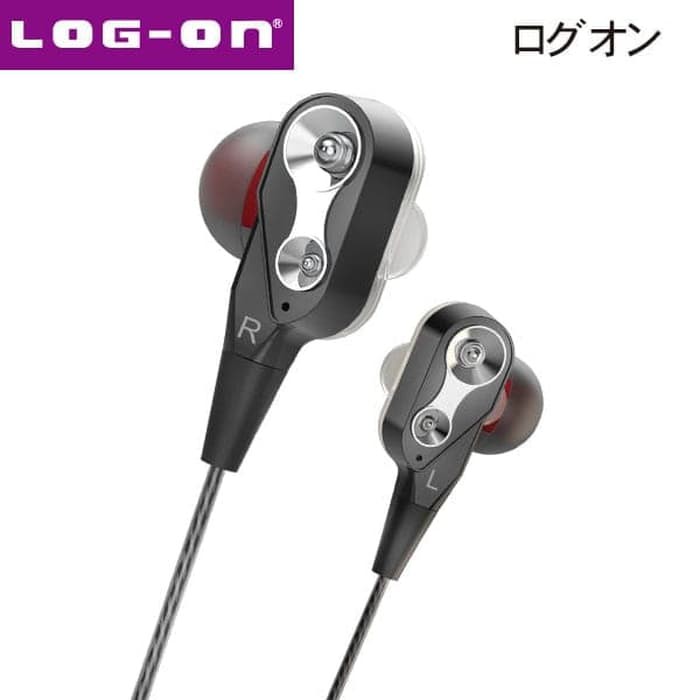 EARPHONE- HANDSFREE EXTRAORDINARY DUAL BASS DYNAMIC HF8800 - LOG ON MUSIC SQL