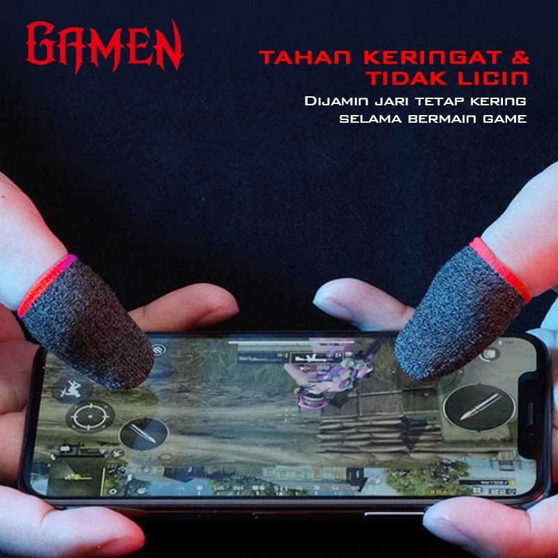 GAMEN GFS01 Gaming Finger Sleeve One Pair for Mobile PUBG Controller Touch Screen - Garansi 1 Tahun