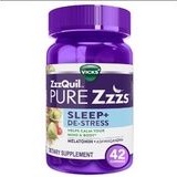 Melatonin + Ashwagandha Vicks ZzzQuil De-Stress & Sleep - 42 Gummies