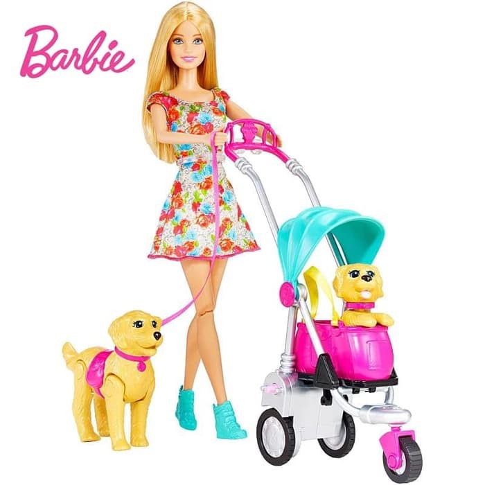 babysitter barbie with stroller