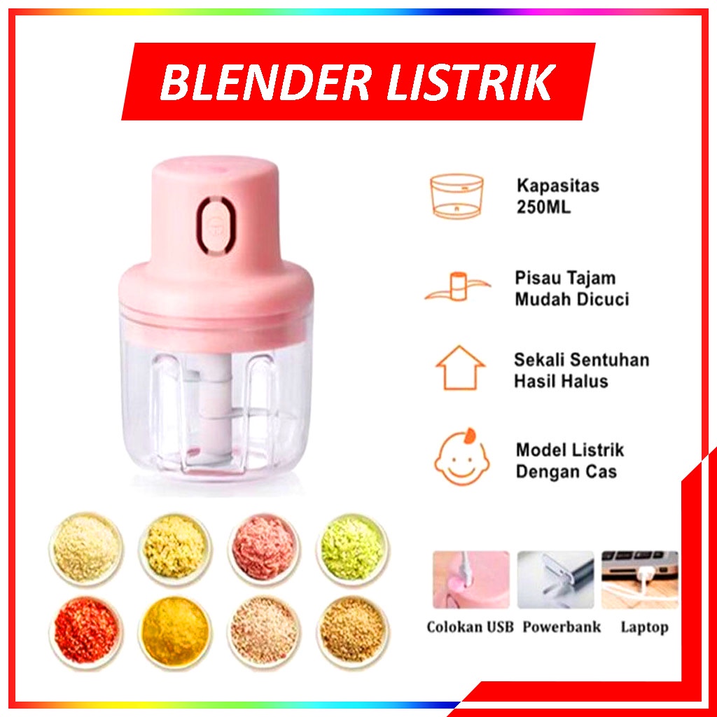 Blender Mini USB Serbaguna / Mini Chopper USB / Mini Food Processor USB / Blender Bumbu Portable