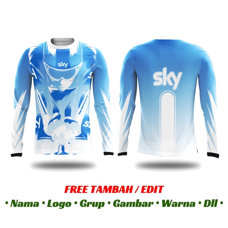 Jersey Sepeda Custom ~ Baju Kaos Sepeda Roadbike MTB ~ Gowes Santai Sepeda Balap Dryfit | SKY