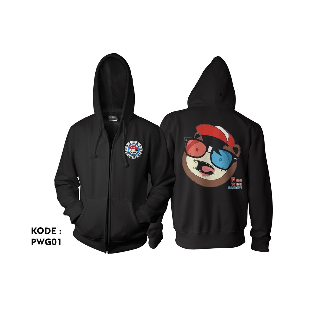 Jaket pee wee gaskins zipper hoodie jacket