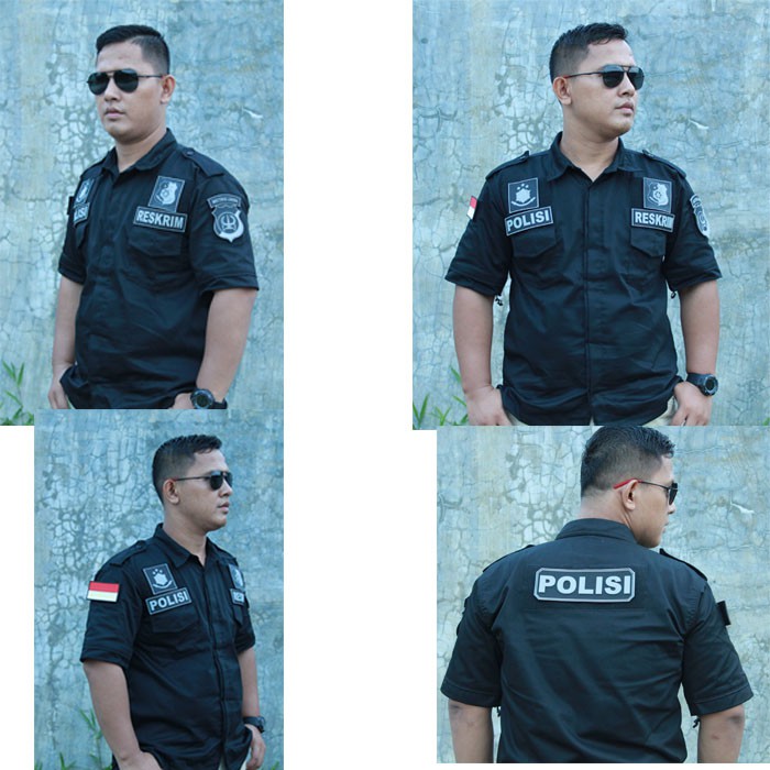 kemeja baju reskrim patch rubber abu Shopee Indonesia