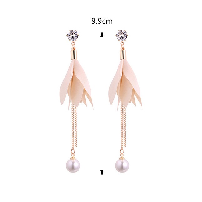 LRC Anting Tusuk Fashion Leaf Shape Decorated Earrings