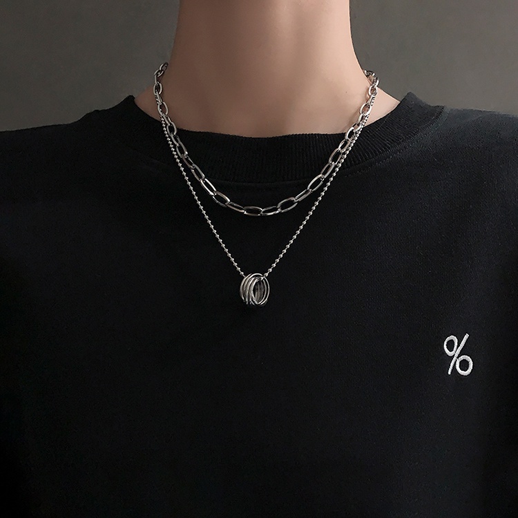 Necklace Accessories Hip-hop Clavicle Chain Trendy Double-layer Personality