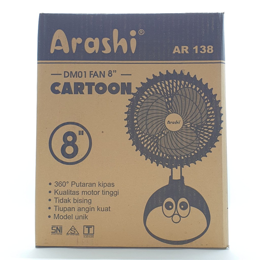 Arashi Cartoon AR138 DM01 8&quot; Kipas Angin Duduk Meja Desk Fan 8&quot;