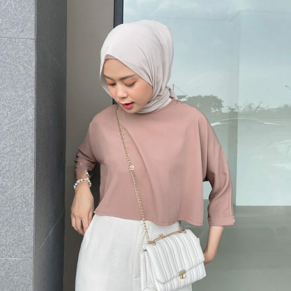 Stacy Crop Top outer crinkle airflow atasan wanita 3/4