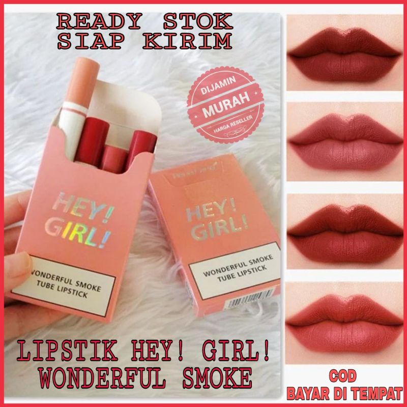 Lipstik korea hey girl smoke original Heng Fang/lipstik shine whith me by Mayena