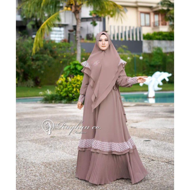 gamis syari allysa Alyssa Alysa Syar’i By Rayhan co (ready mocca)