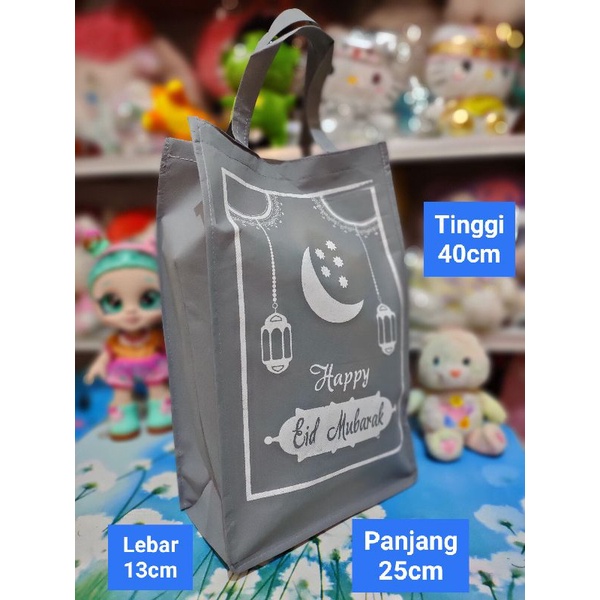 

Tas Parcel Lebaran abu2 25x40x13cm| tas goodie bag| Tas bingkisan lebaran