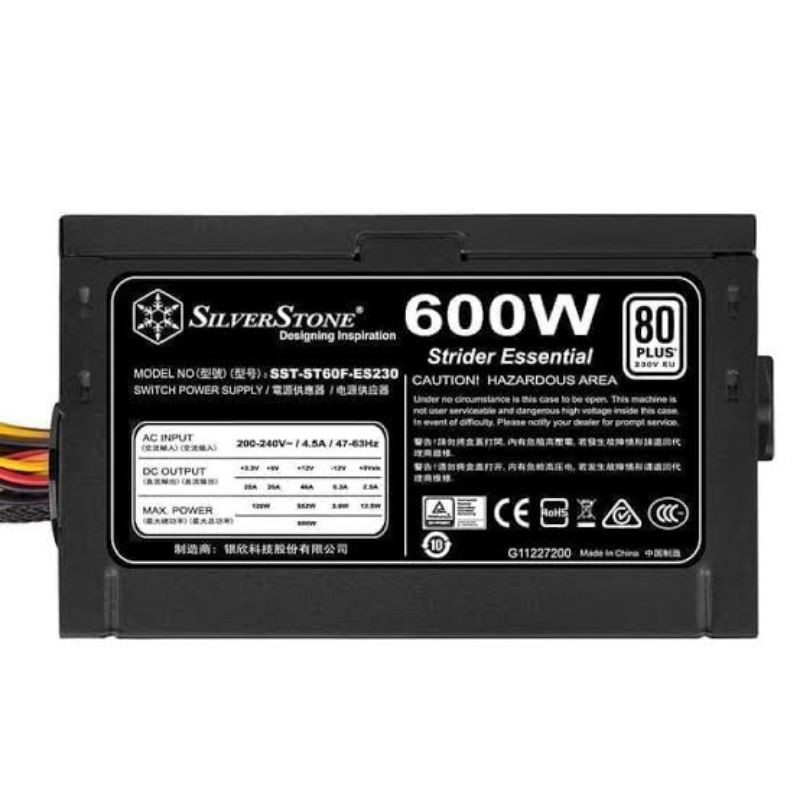 Power Supply Silverstone 600W 600 Watt 80+ ST60F-ES230 PSU 600watt