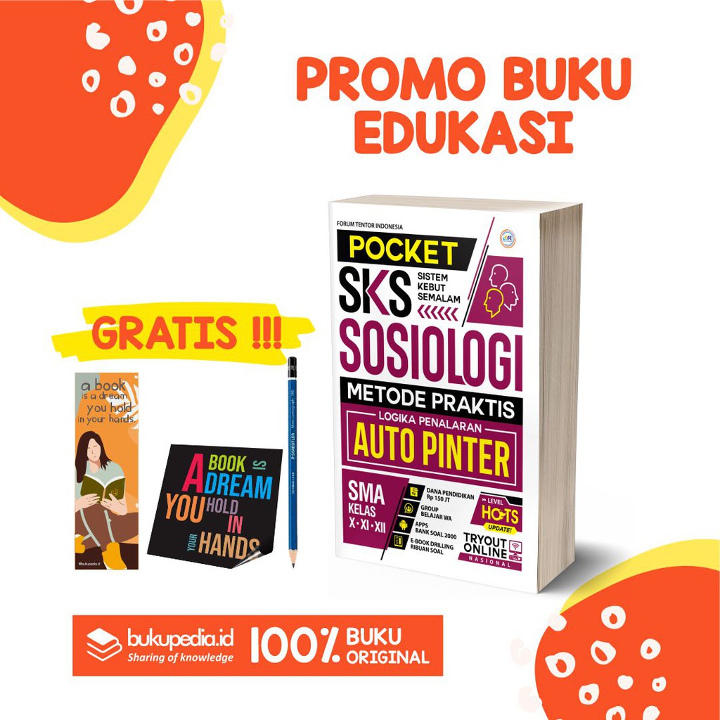 

BUKU POCKET SKS SOSIOLOGI SMA X XI XII (FORUM EDUKASI) BONUS PENSIL 2B, BOOKMARK DAN STIKER..