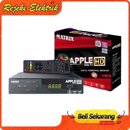 Set Top Box Matrix Apple DVBT2 Antena TV UHF Digital Jernih Receiver - Versi Baru Bisa Youtube