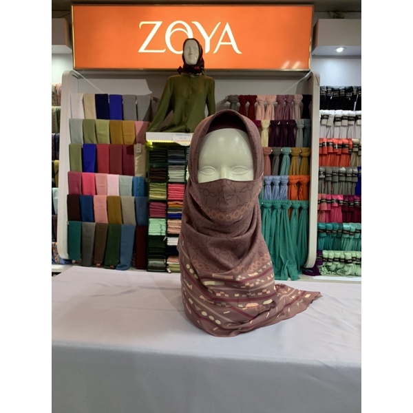 kerudung segiempat motif masker umama miracle plus masker