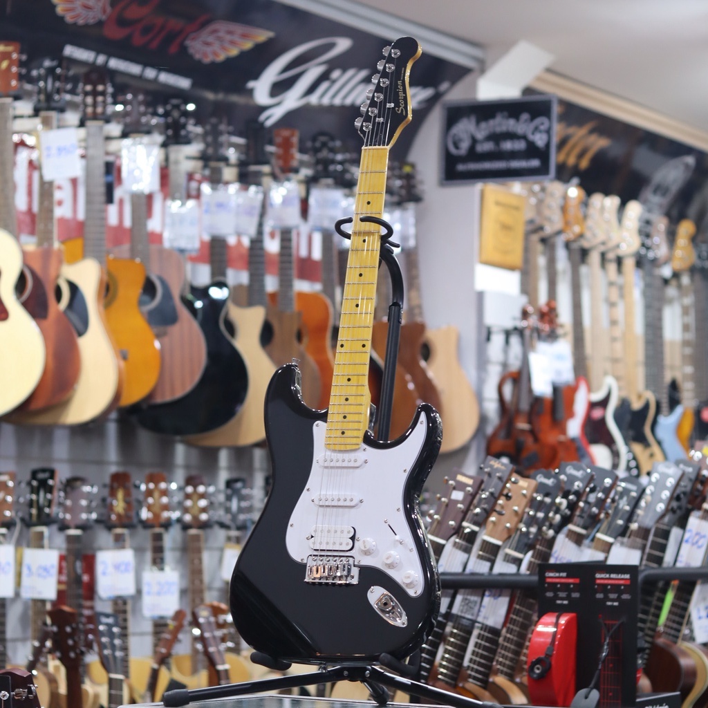 Scorpion DS120 Stratocaster HSS Black Maple - Gitar Strato DS-120 / DS 120