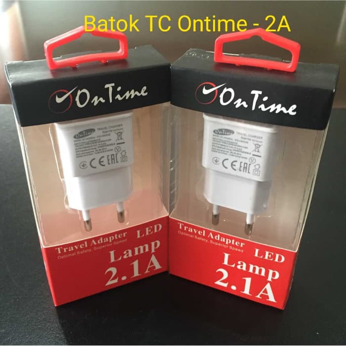 Travel Batok Adaptor USB LED Lampu 2.A ONTIME 100% Original Charger Termurah