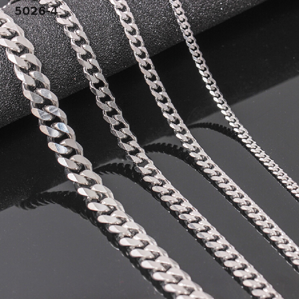 5026-4 Size 4-6mm Men's Necklace Stainless Steel Cuban Link Chain Hip Hop Jewelry Gift 5026-4