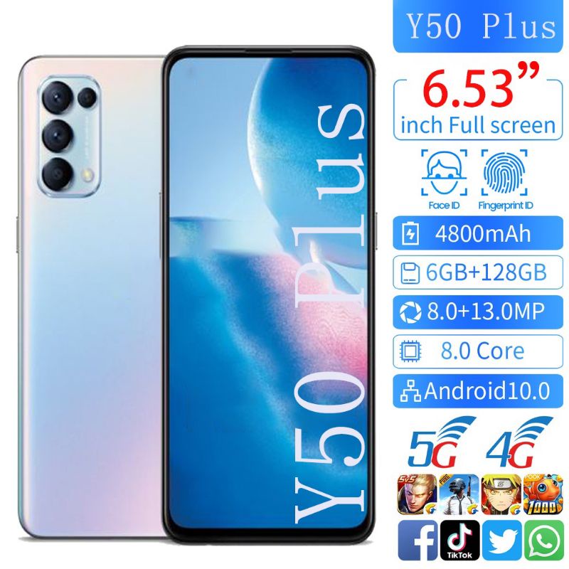 V1VO Y50 Pro RAM 6GB ROM 128GB Smartphone 6.53 inci