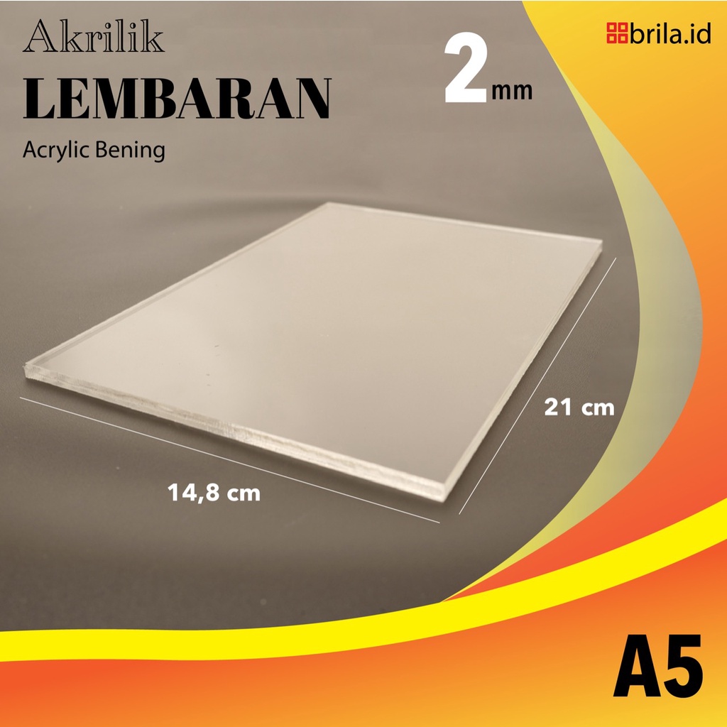 

Acrylic Bening Lembaran 2mm A5
