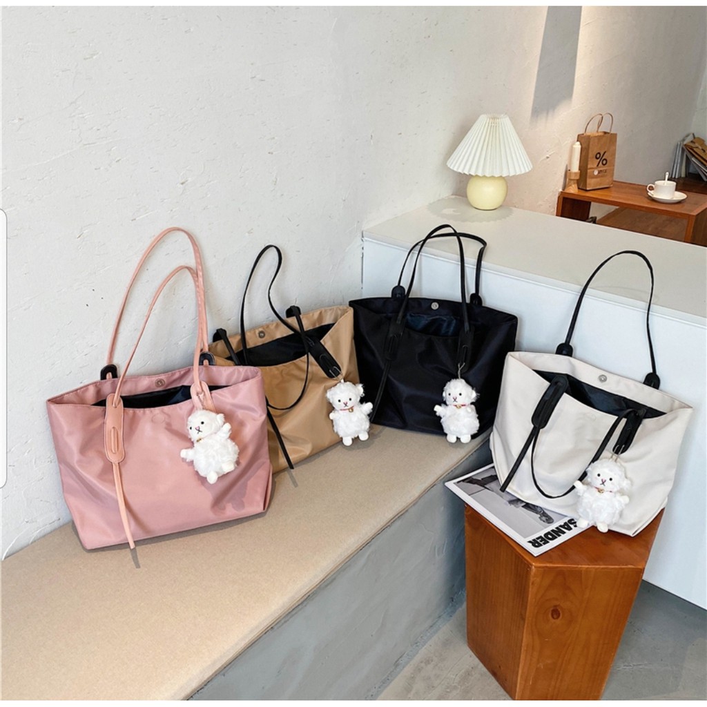 BJ15719 - BLACK/KHAKI/PINK/WHITE - TAS BAHU SHOULDERBAG FREE GANTUNGAN BONEKA TAS WANITA FASHION IMPORT MODIS ELEGAN TERMURAH TERLARIS TERBARU BAGSTORE JAKARTA TAS BATAM JT9892 CR7476 LT1339 BQ3187 ELJ5719