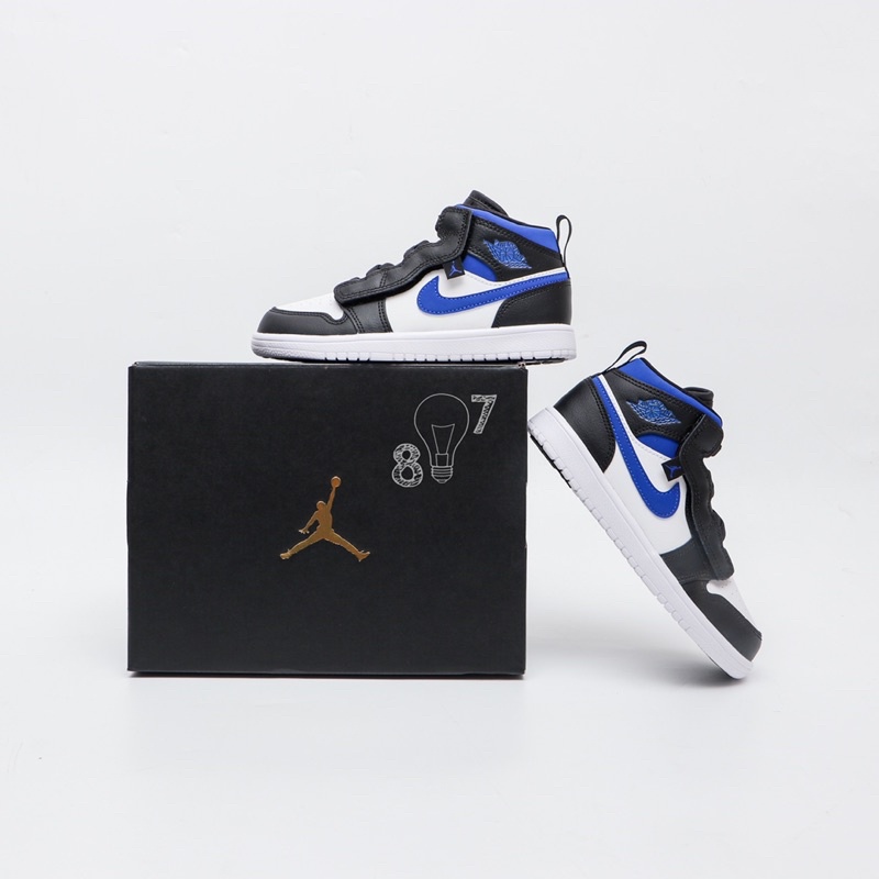 Air Jordan 1 Mid Black Racer Blue Kids