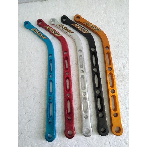 Pangkon knalpot L breket knalpot L aluminium cnc motif coak panjang 25cm dari lubang ke lubang