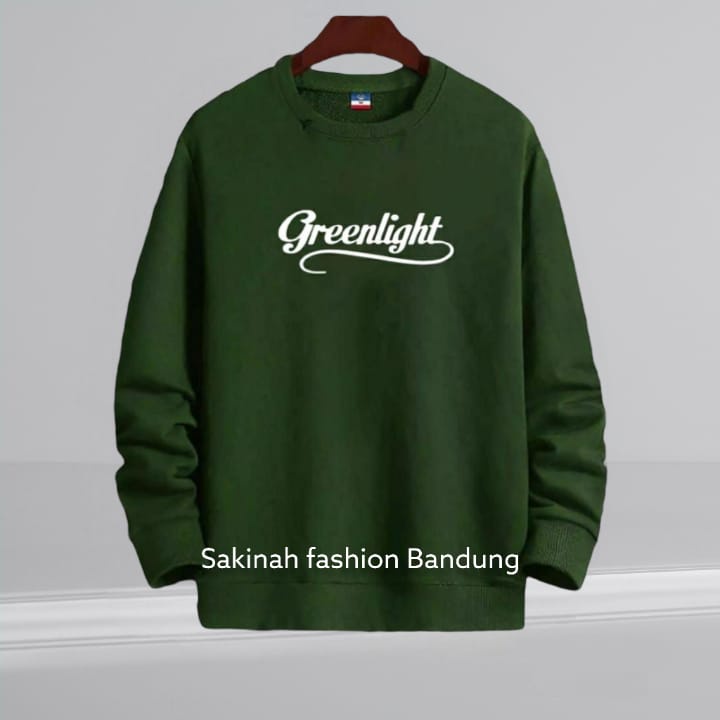 CREWNECK GREENLIGHT PRIA - WANITA  TERBARU / KOREAN STYLE BAHAN FLEECE KATUN LEMBUT DAN TEBAL