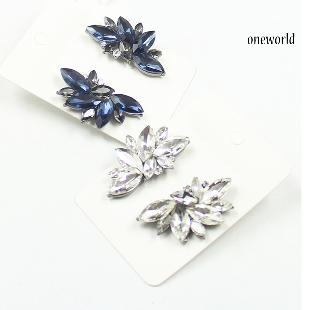 OW@ 1 Pair Fashion Women Rhinestone Ear Drop Dangle Stud Earrings Jewelry Gift