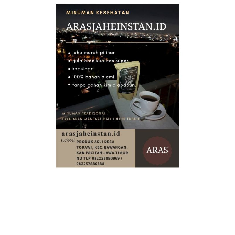 

serbuk jahe instan kemasan 250gram arasjaheinstan.id