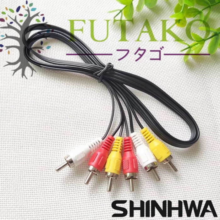 FUTAKO Kabel Rca to Rca 1.8m / Kabel AV VIDEO 1.8m / Audio 3-3 High Quality