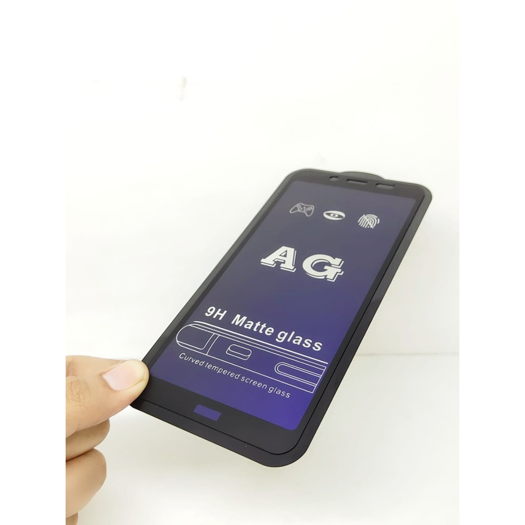 MATTE Blue Ray 9H Redmi 6A Redmi 6 5.45 inch Tempered Glass FULL GLUE NO Sidik Jari ANTI RADIASI