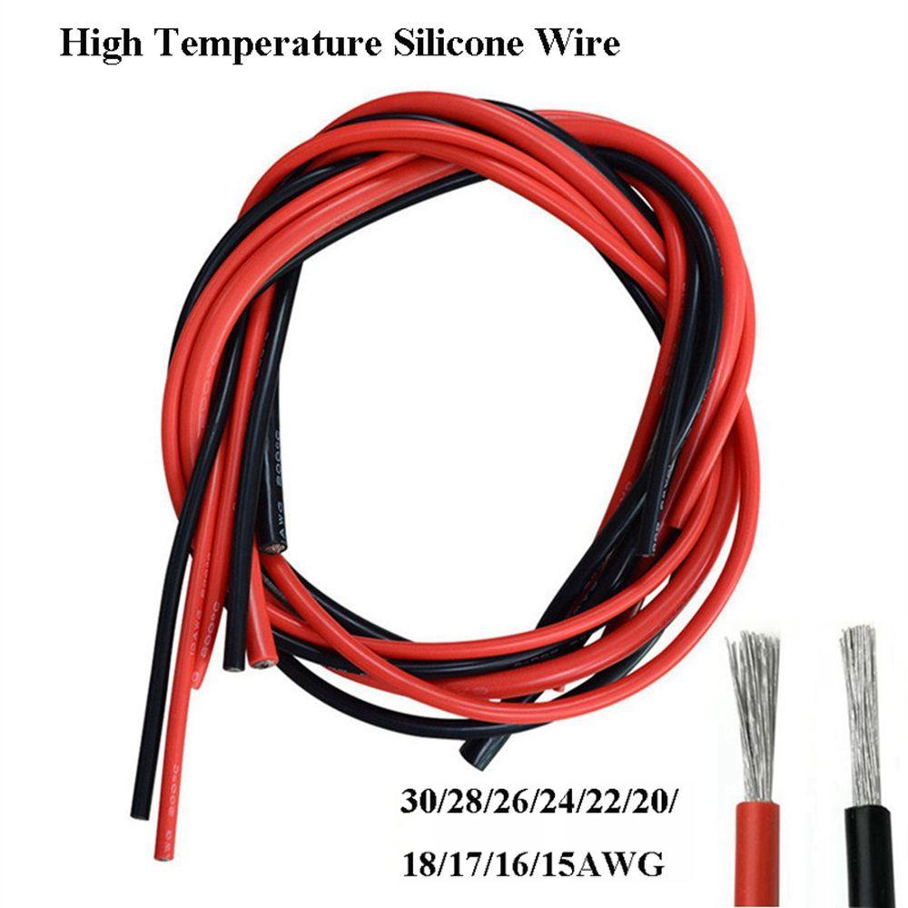 Kabel Silikon SOLIGHTER Hitam/Merah Suhu Tinggi 2meter Jalur Tes