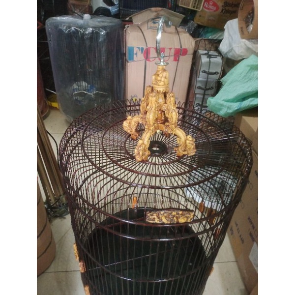 SANGKAR MURAI UKIR FIBER COKLAT NO.3 DM 55