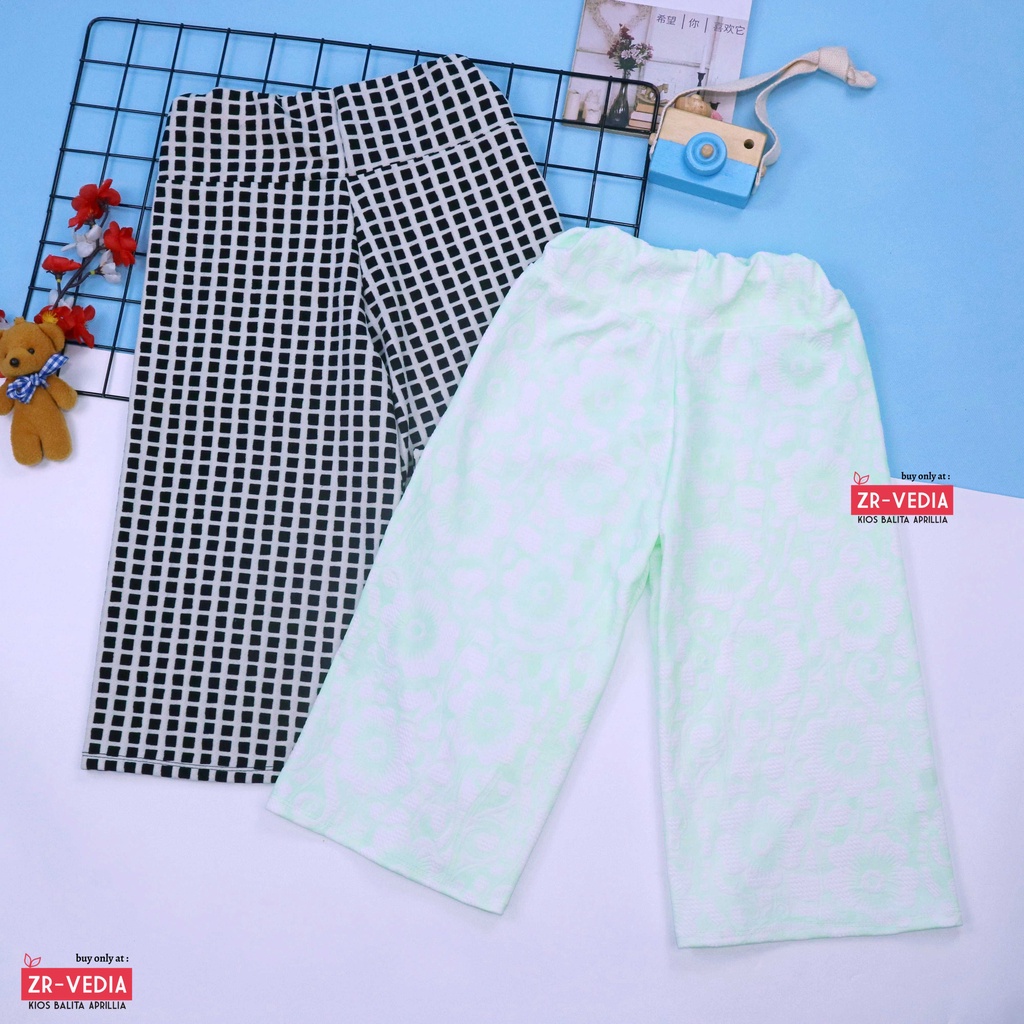 Kulot Motif Uk. 8-10 Tahun / Cullotes Pants Celana 3per4 Anak Perempuan Adem Pendek Murah