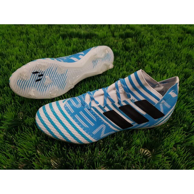 Soccer Adidas Nemeziz Messi 17.1 FG - White Energy Blue