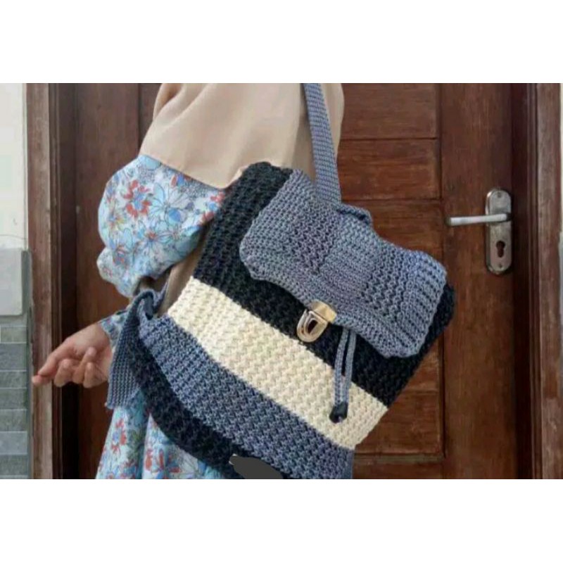 tas ransel rajut/tas gedong rajut