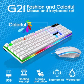ISKU Keyboard dan mouse gaming full set/keyboard laptop RGB murah