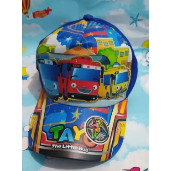 Topi Anak mika bordir karakter tayo topi print anak tayo